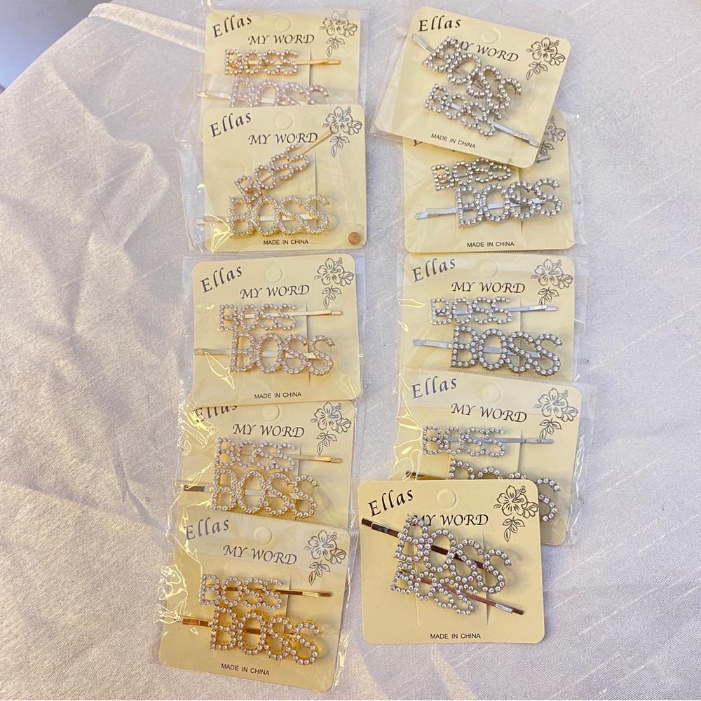 Wholesale 8 Rhinestone Hair Pins Clips Silver and Gold